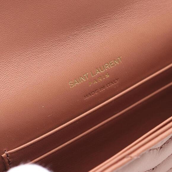 SAINT LAURENT Brown Monogram Leather Wallet - Picture 5 of 6